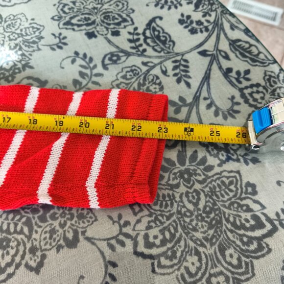 90s Sag Habor Embroidered Lighthouse Nautical Striped Knit Sweater sz M Red Whit - Picture 9 of 10